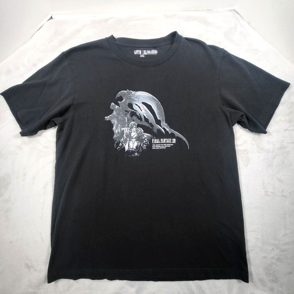 Uniqlo UT Final Fantasy XVI 35th Anniversary Shirt Mens L Black Clive Graphic